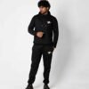 Zauqish Timeless Black Twin Set – Hoodie & Trouser for Men
