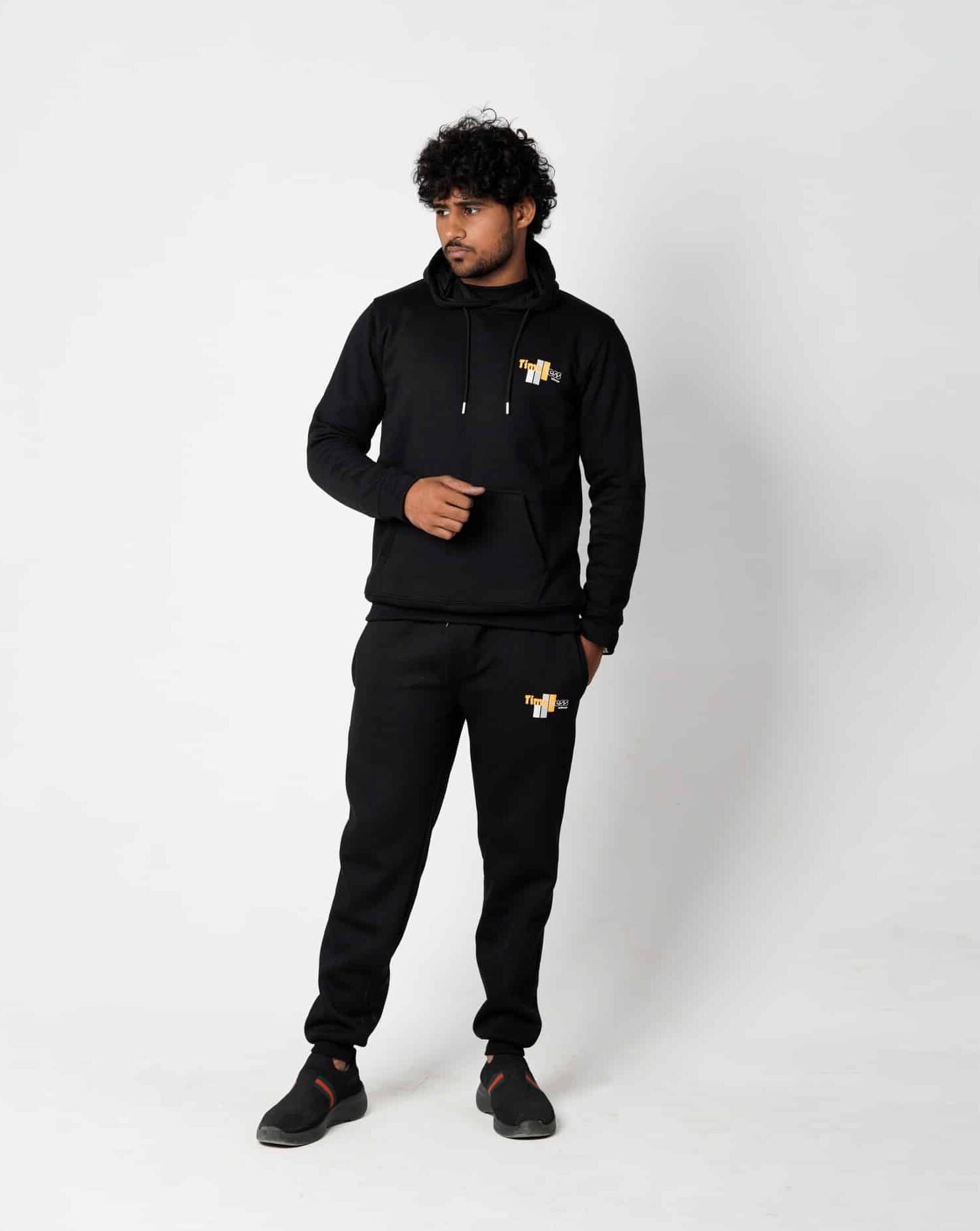 Zauqish Timeless Black Twin Set – Hoodie & Trouser for Men