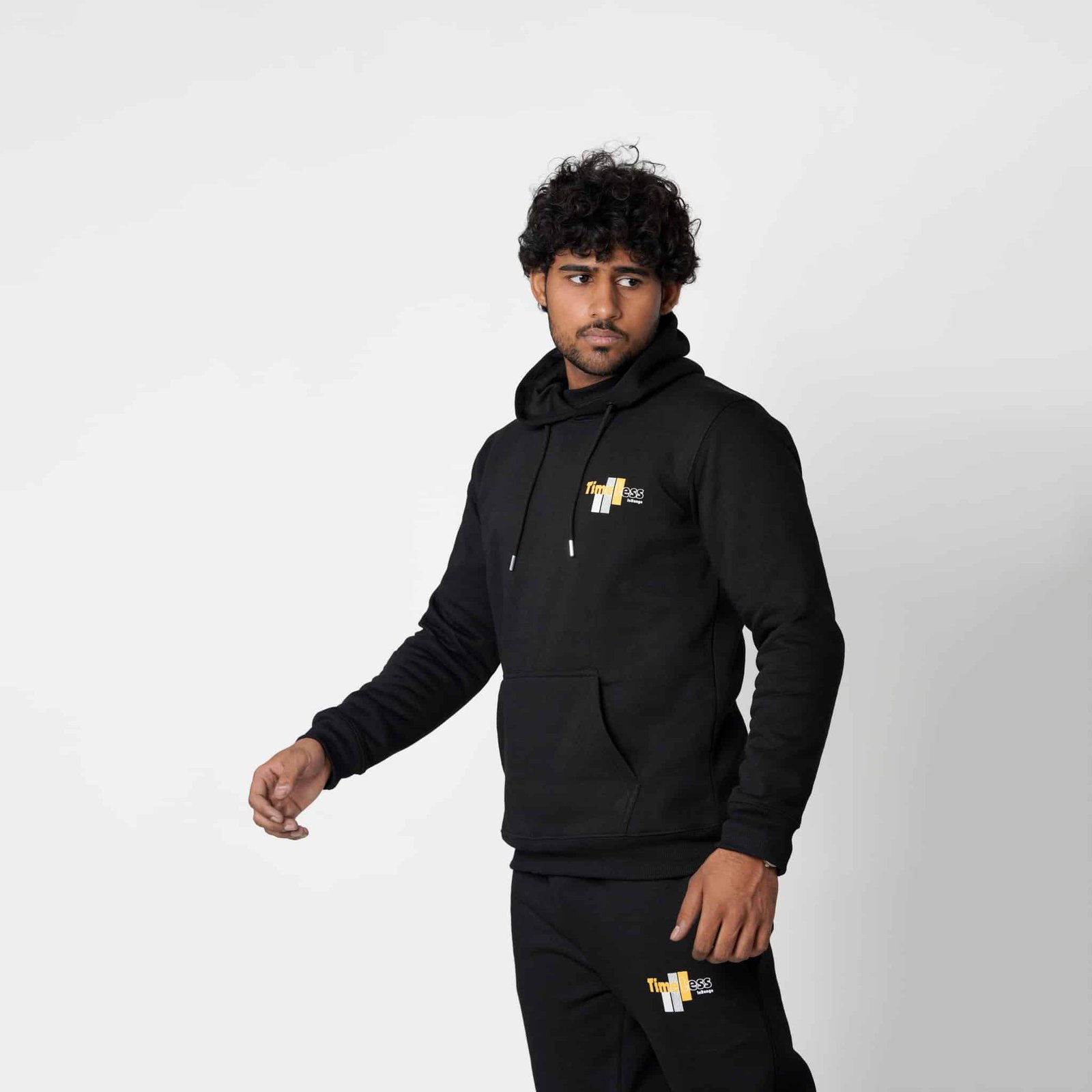 Zauqish Timeless Black Twin Set – Hoodie & Trouser for Men - Image 3