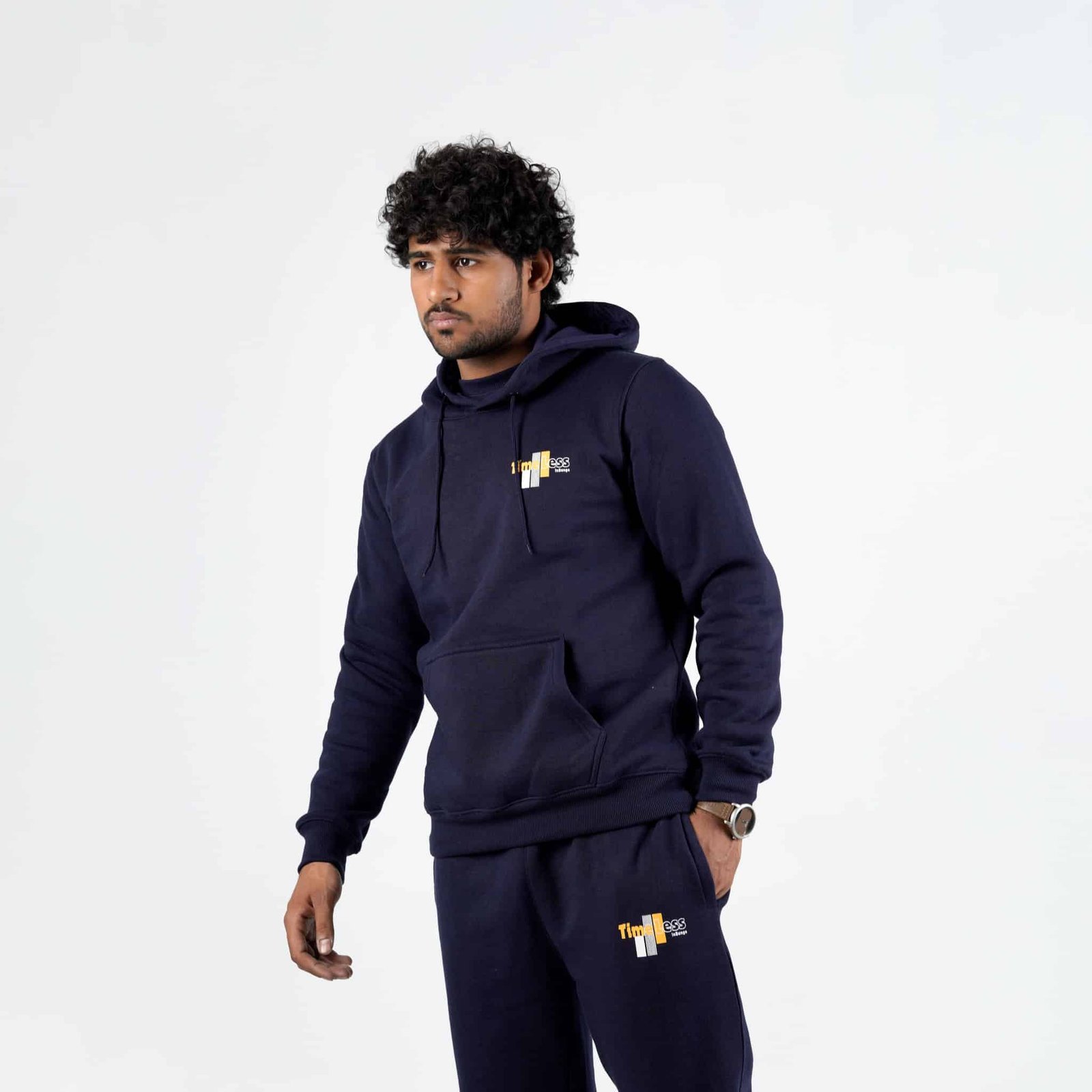 Zauqish Timeless Navy Blue Twin Set for Men – Hoodie & Trouser - Image 3