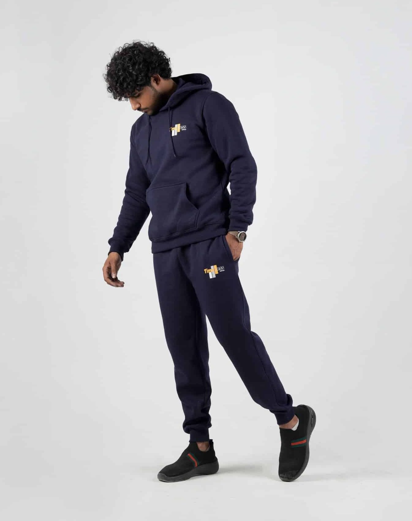 Zauqish Timeless Navy Blue Twin Set for Men – Hoodie & Trouser